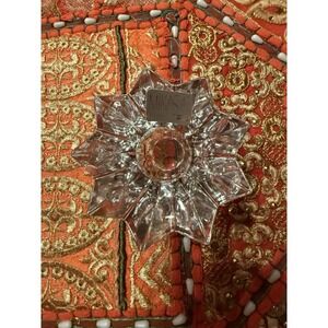 Mikasa Austria Clear Crystal Snowflake Shaped Candle Holder Home Decor